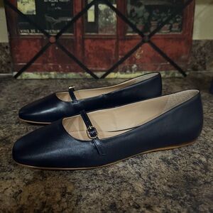New Talbots Sloan Mary Jane Nappa Leather Navy/Indigo Women's Flats size 9